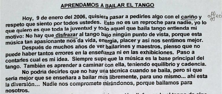 Tete Rusconi, cartas abiertas