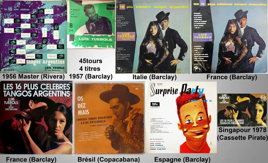 Différents disques édités en France par Rivera (qui appartient à Barclay), puis en Italie, au Brésil (avec la mention que l'enregistrement est français par Barclay), une édition espagnole (Barclay) qui prouve que le titre servait à faire la fête et une cassette pirate éditée en 1978 à Singapour....