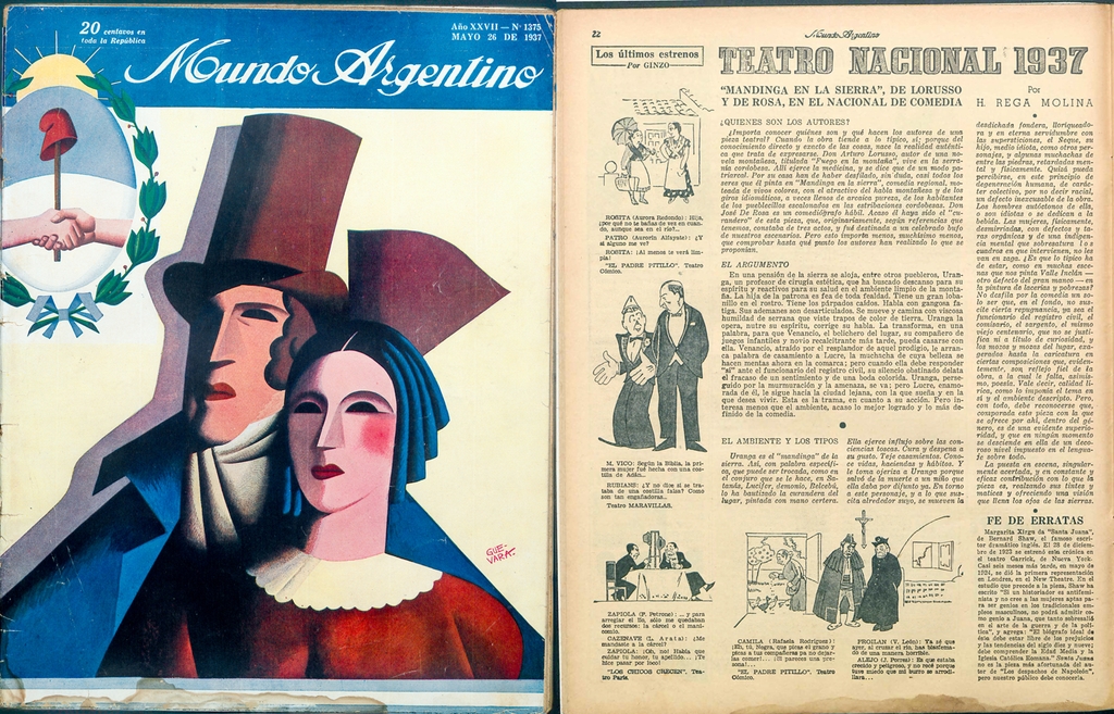 La revue Mundo Argentino n° 1375 du 26 mai 1937. En page 22, sous la rubrique Théâtre national, nous obtenons des précisions sur l’intrigue.