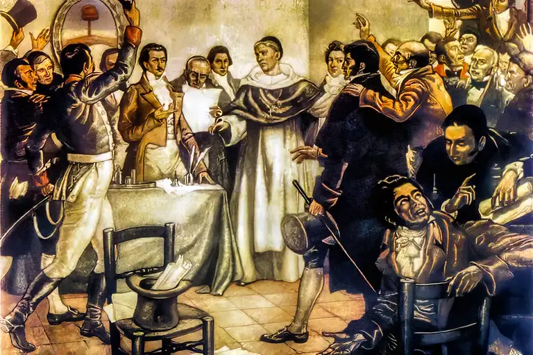 la-declaracion-de-la-independencia-el-9-de-julio Aquarelle de Antonio Gonzales Moreno 1941 DJ-BYC Bernardo