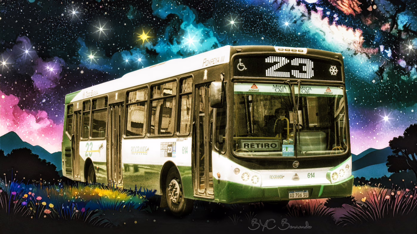 Un bus de la ligne 23 en 2021. Colectivos, bondis de Buenos Aires