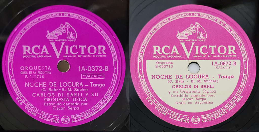 La face B des disques de Carlos Di Sarli de Juan Porteño, Noche de Locura, chantée par Oscar Serpa et enregistrée le même jour et pour être précis, juste avant Juan Porteño (matrices S003713 et S003714).
