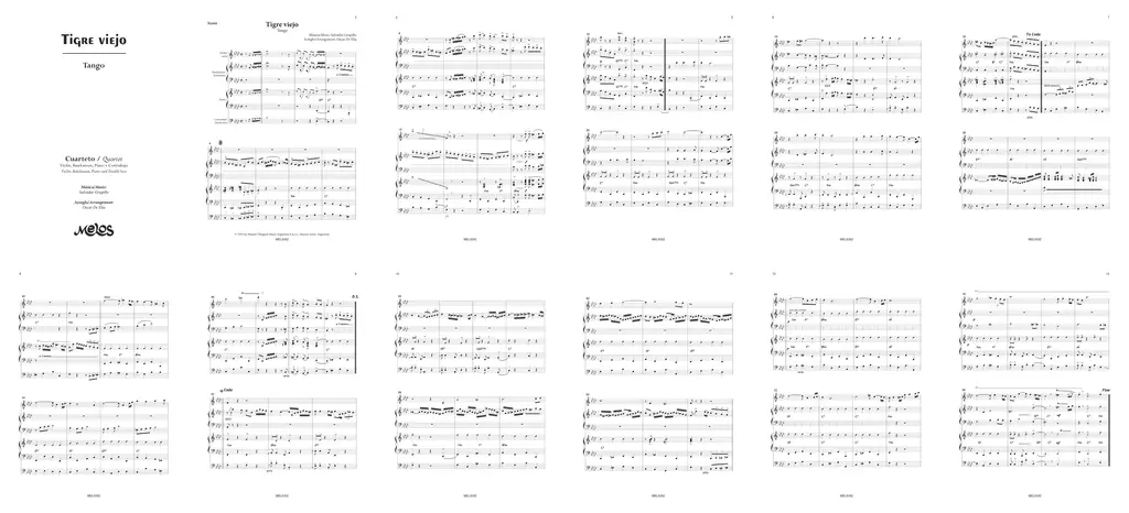 T003TIGRE-VIEJO-Tango-Quartet-Score DJ-BYC Bernardo Une édition par les éditions Melos. C’est pour un cuarteto, mais cela peut être facilement étendue en doublant les parties de violons et bandonéons. On remarque les vagues évoquées, elles se retrouvent graphiquement dans l’édition musicale… https://melos.com.ar/