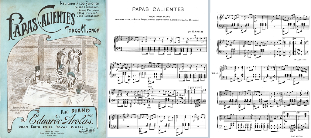 Partition de Papas calientes (Eduardo Arolas Letra: Héctor Polito)