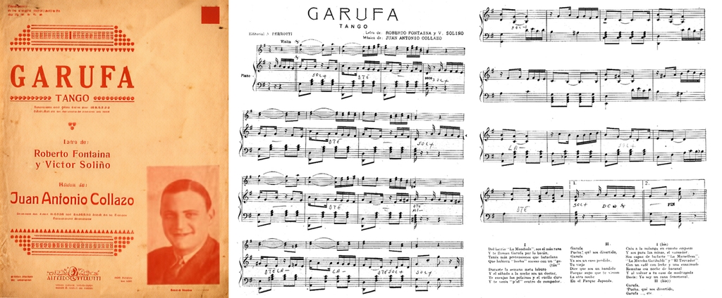 Partition de Garufa. Juan Antonio Collazo Letra: Roberto Fontaina; Víctor Soliño.