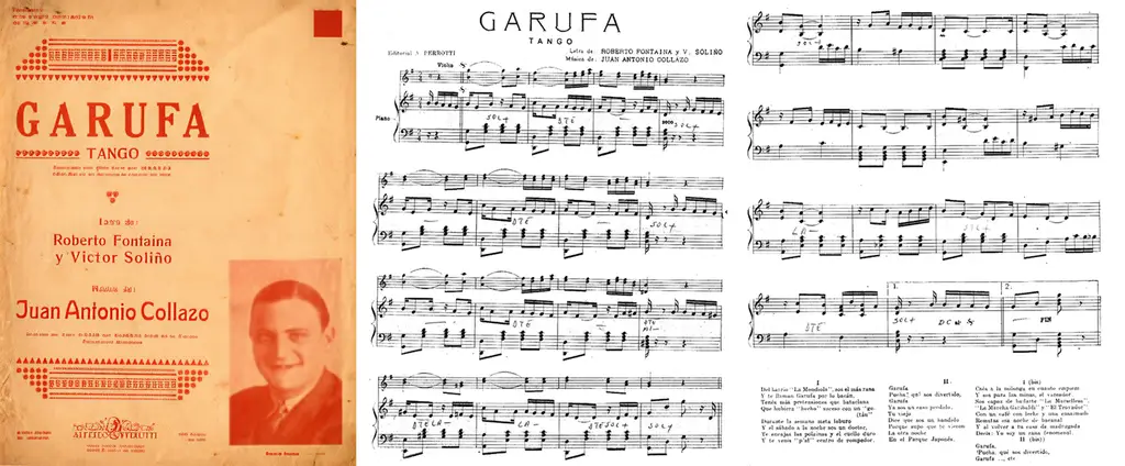 Partition de Garufa. Juan Antonio Collazo Letra: Roberto Fontaina; Víctor Soliño.