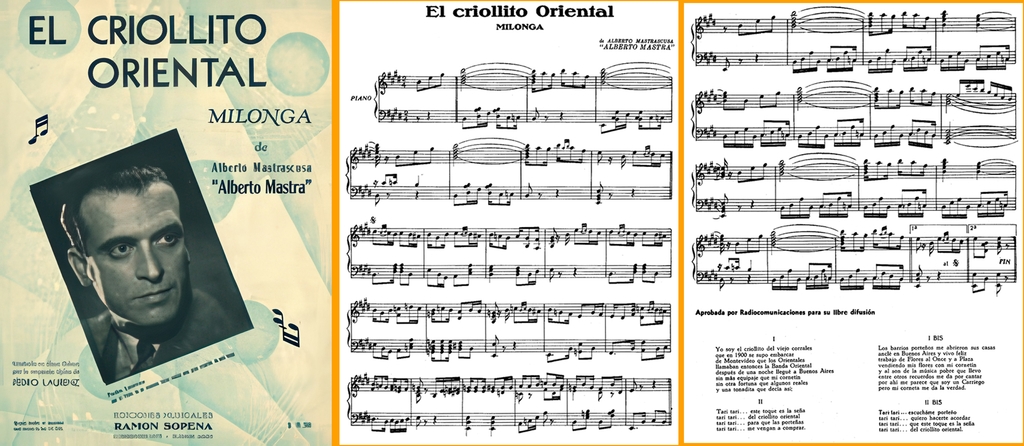 El criollito oriental. Partition d’Alberto Mastra.