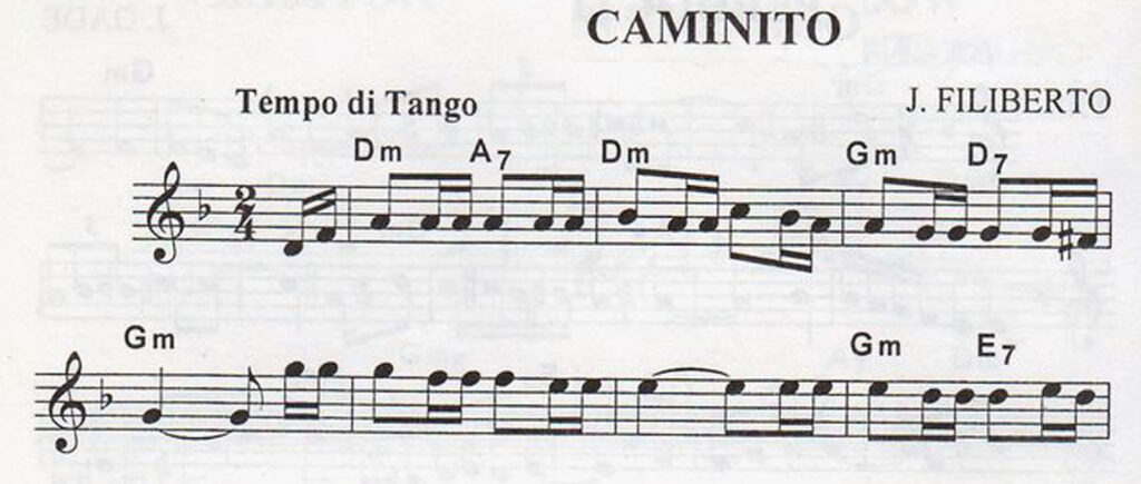 Partition de Caminito, le fameux tango de Juan de Dios Filiberto, enregistré par Gardel et par Canaro en 1926, puis repris par les mêmes et par bien d’autres dans les années suivantes. 